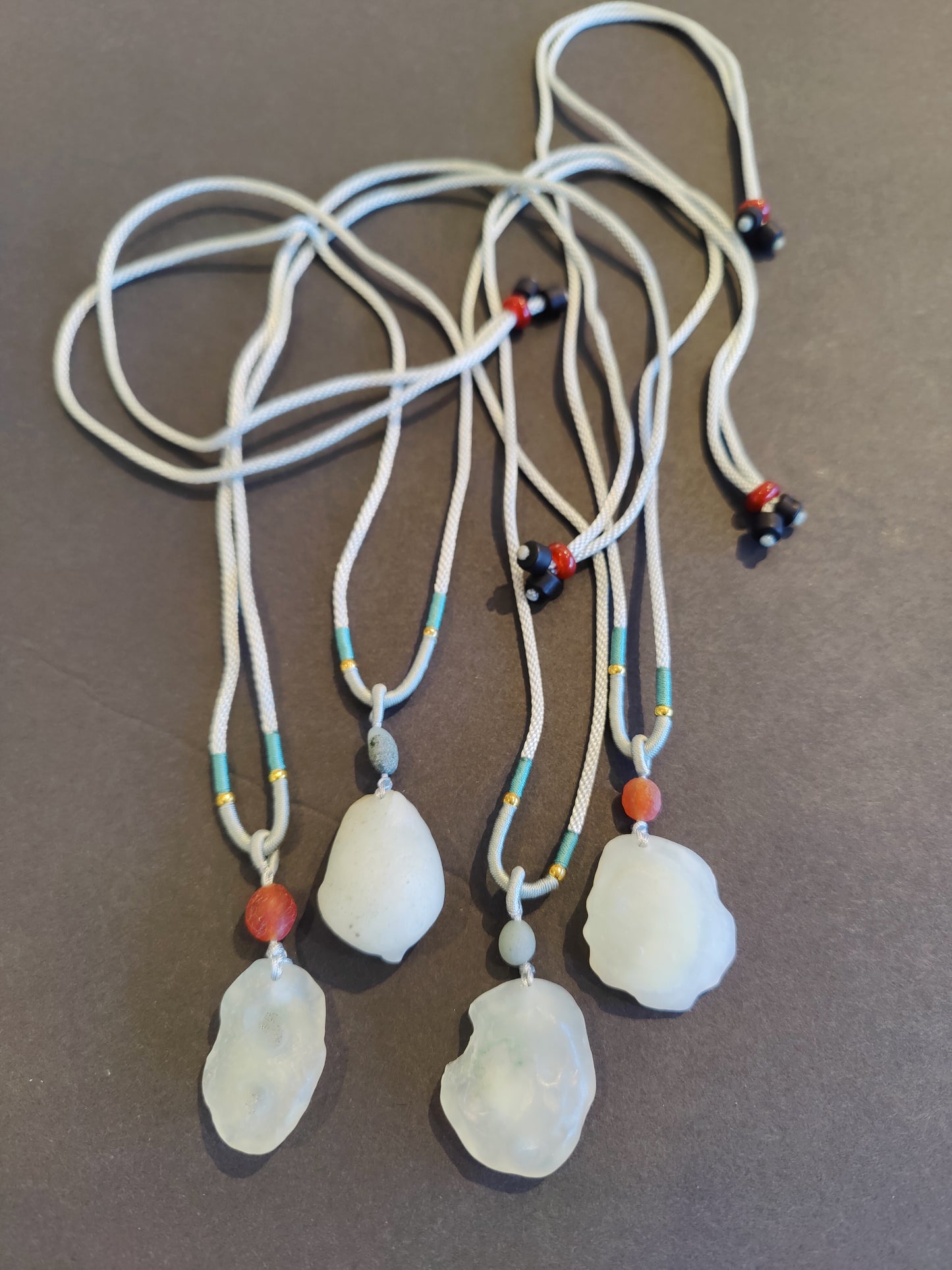 Gobi Desert Green Moss Agate Pendant with Adjustable Cord Necklace 28"