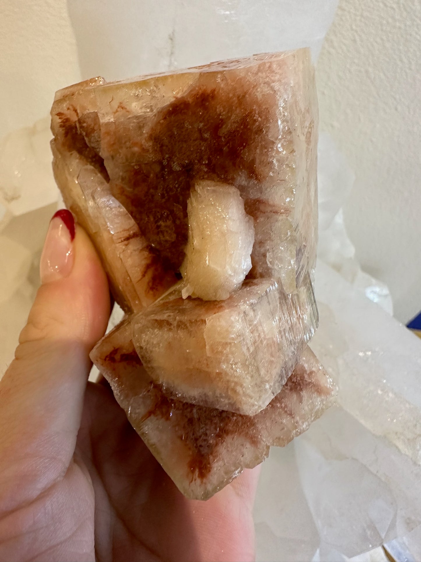 Red Apophyllite Cube Cluster from Pune, India