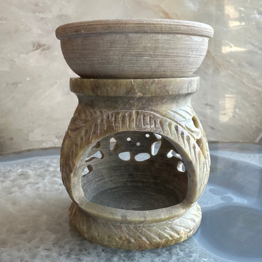 Carved Soapstone Essential Oil Burner 3"