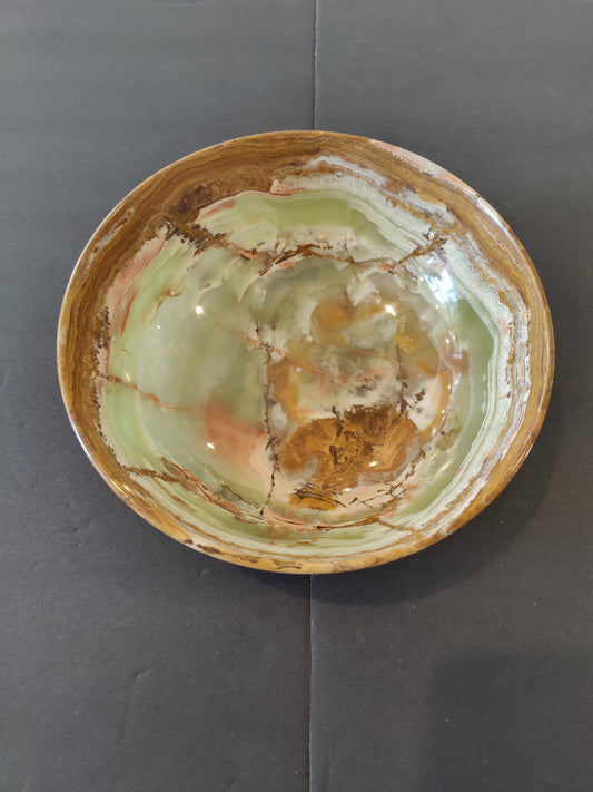 Green Onyx Decorative Bowl 8"
