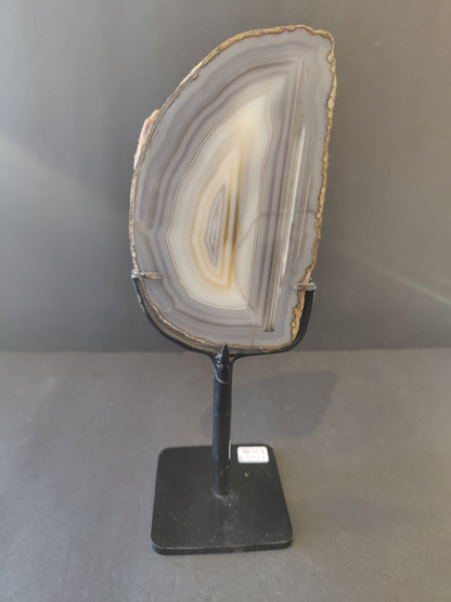 Agate Slice on Metal Display Stand