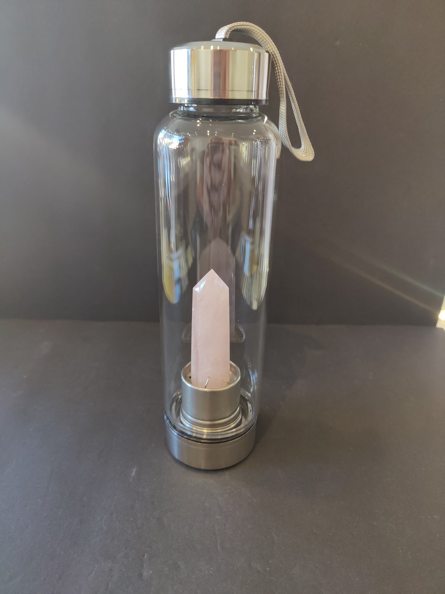 Crystal Infused Stainless Steel & Glass 16oz Water Bottle with Insulation Sleeve
