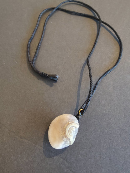 Gobi Desert Eye Agate Pendant on Black Cord Necklace