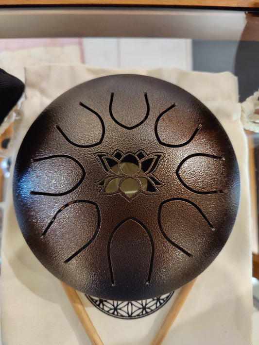 Metal Tongue 6" Lotus Flower Drum with Bag and Drumsticks