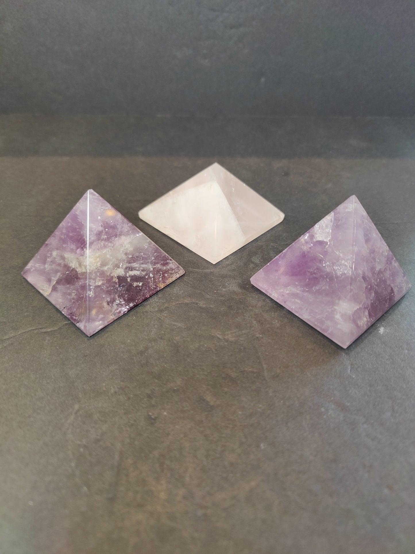Crystal Polished Pyramid Sculpture Assorted Stones