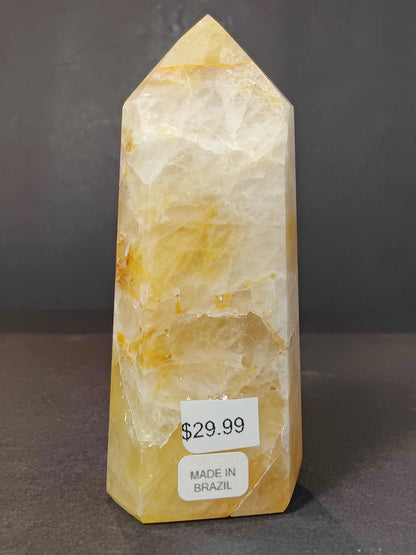 Golden Healer (Hematoid) Quartz Polished Obelisk Tower Sculpture