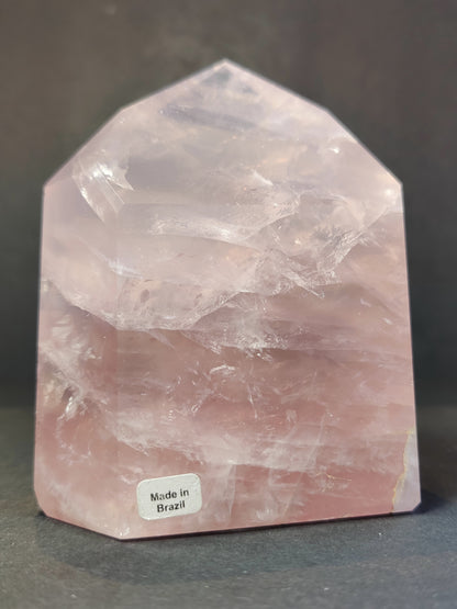 Rose Quartz Polished Obelisk Tower Sculpture