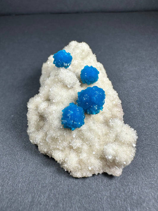 Cavansite with Stilbite on Matrix from Pune, Maharashtra, India