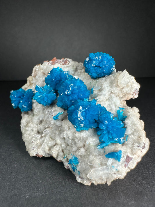 Cavansite with Stilbite on Matrix from Pune, Maharashtra, India