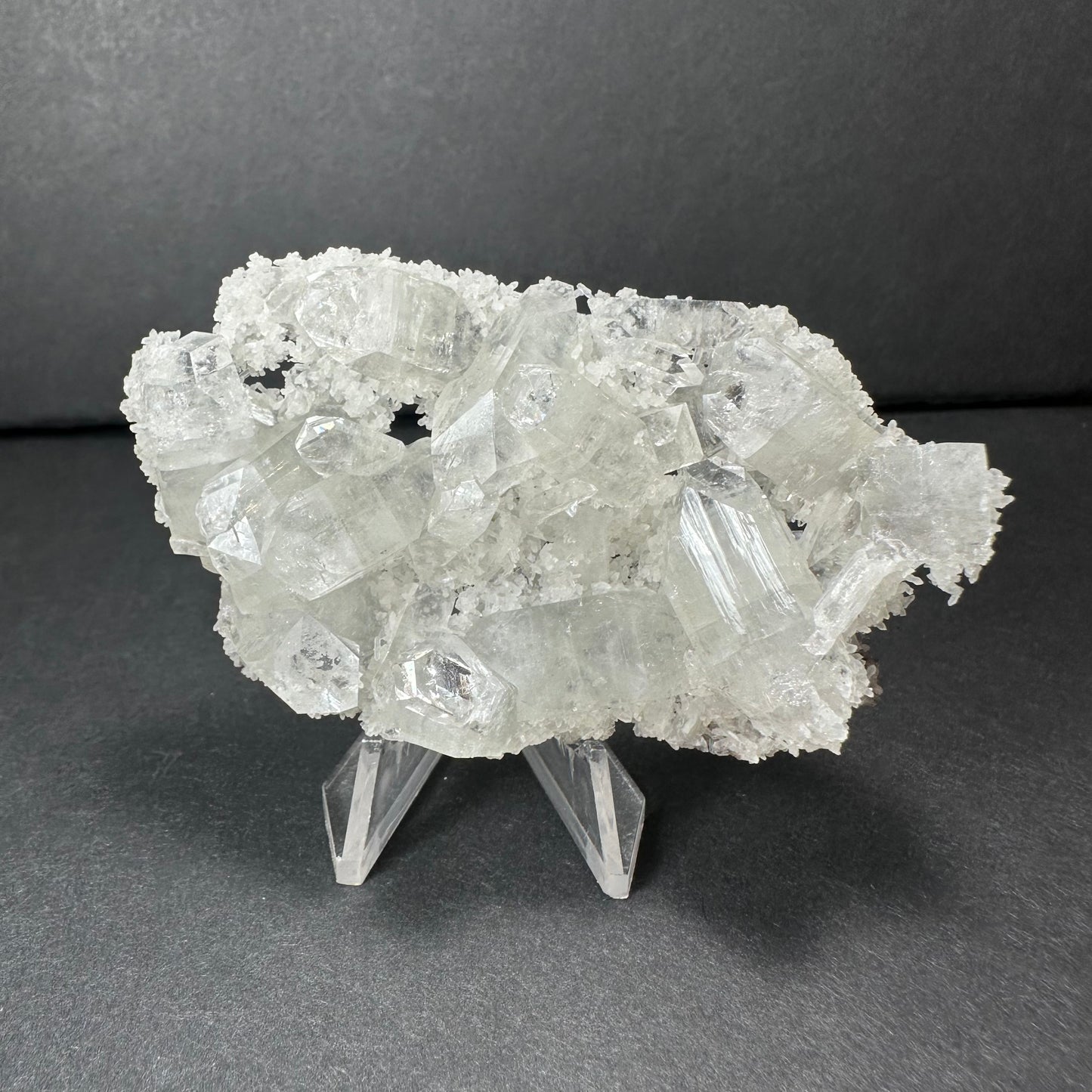 Clear Apophyllite Crystal Cluster Micro Specimen from India