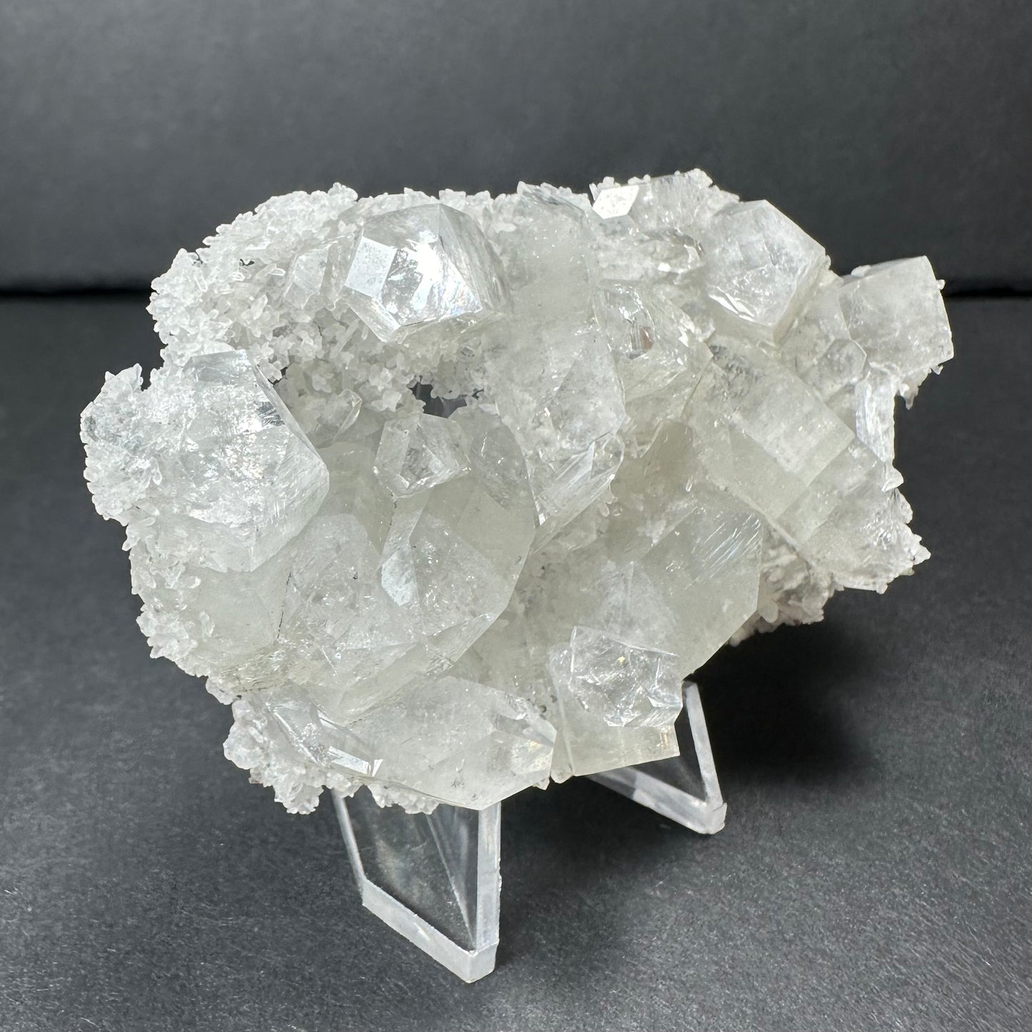 Clear Apophyllite Crystal Cluster Micro Specimen from India