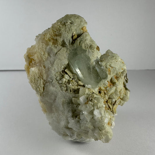 Aquamarine Crystal on Feldspar, Albite, and Mica Matrix from Nuristan Province, Afghanistan