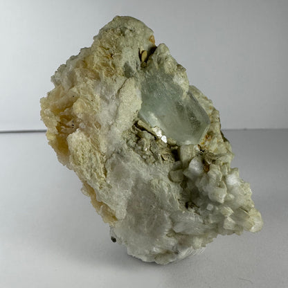 Aquamarine Crystal on Feldspar, Albite, and Mica Matrix from Nuristan Province, Afghanistan