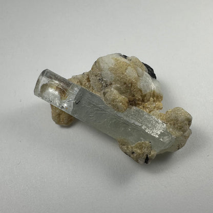 Aquamarine on Albite with Black Tourmaline Shigar Valley, Skardu, Pakistan