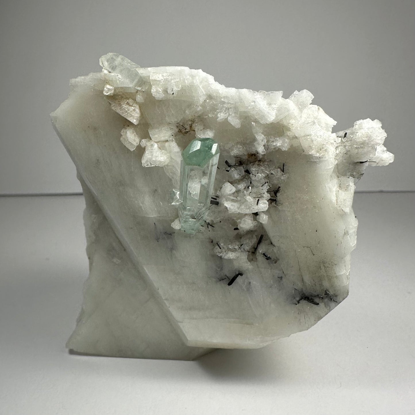 Aquamarine Beryl on Albite