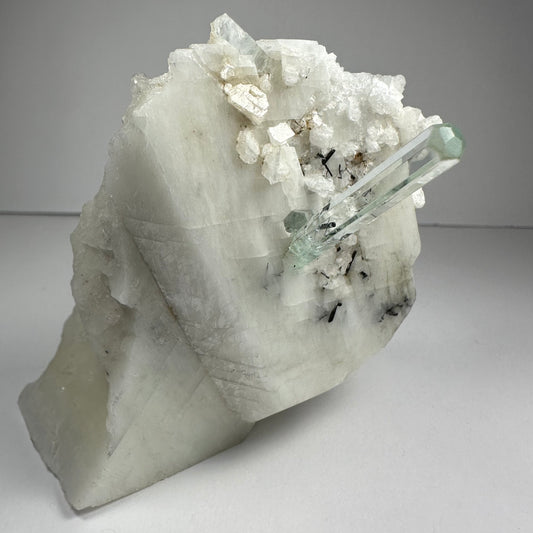 Aquamarine Beryl on Albite