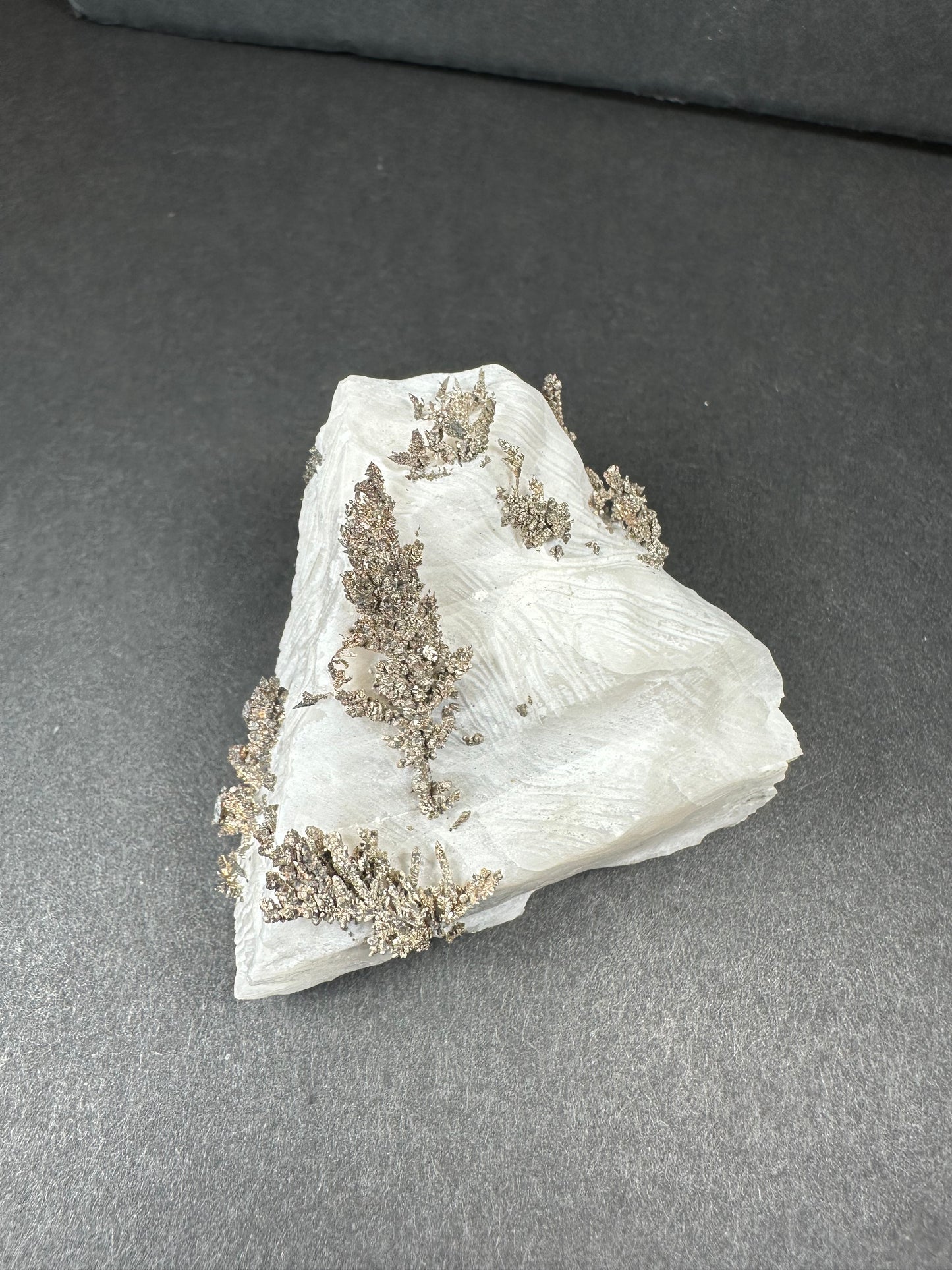 Native Dendritic Silver on Calcite from Morocco