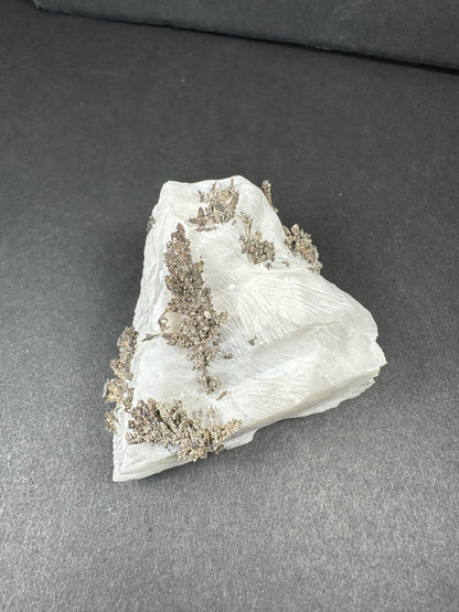 Native Dendritic Silver on Calcite from Morocco