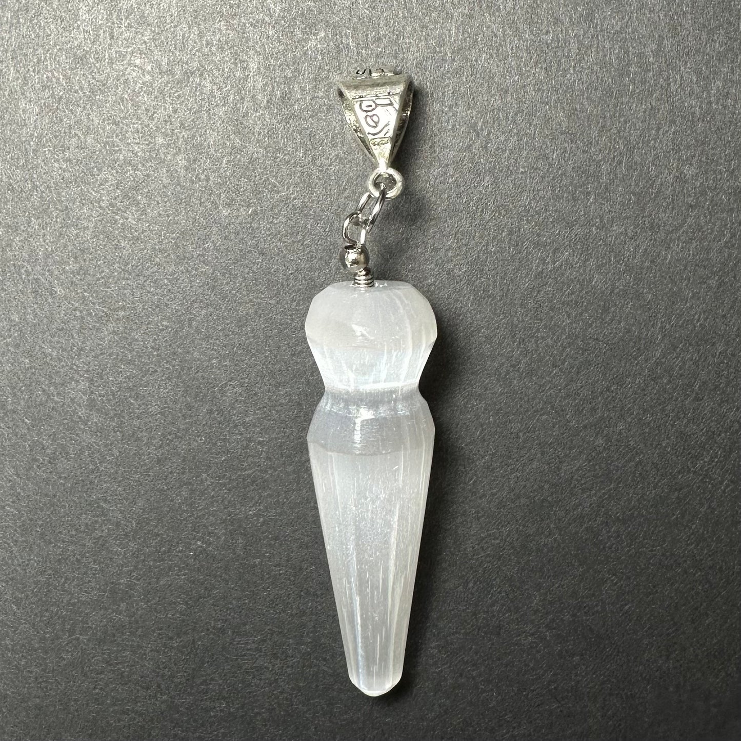 Selenite Pendant in Sterling Silver Clasp