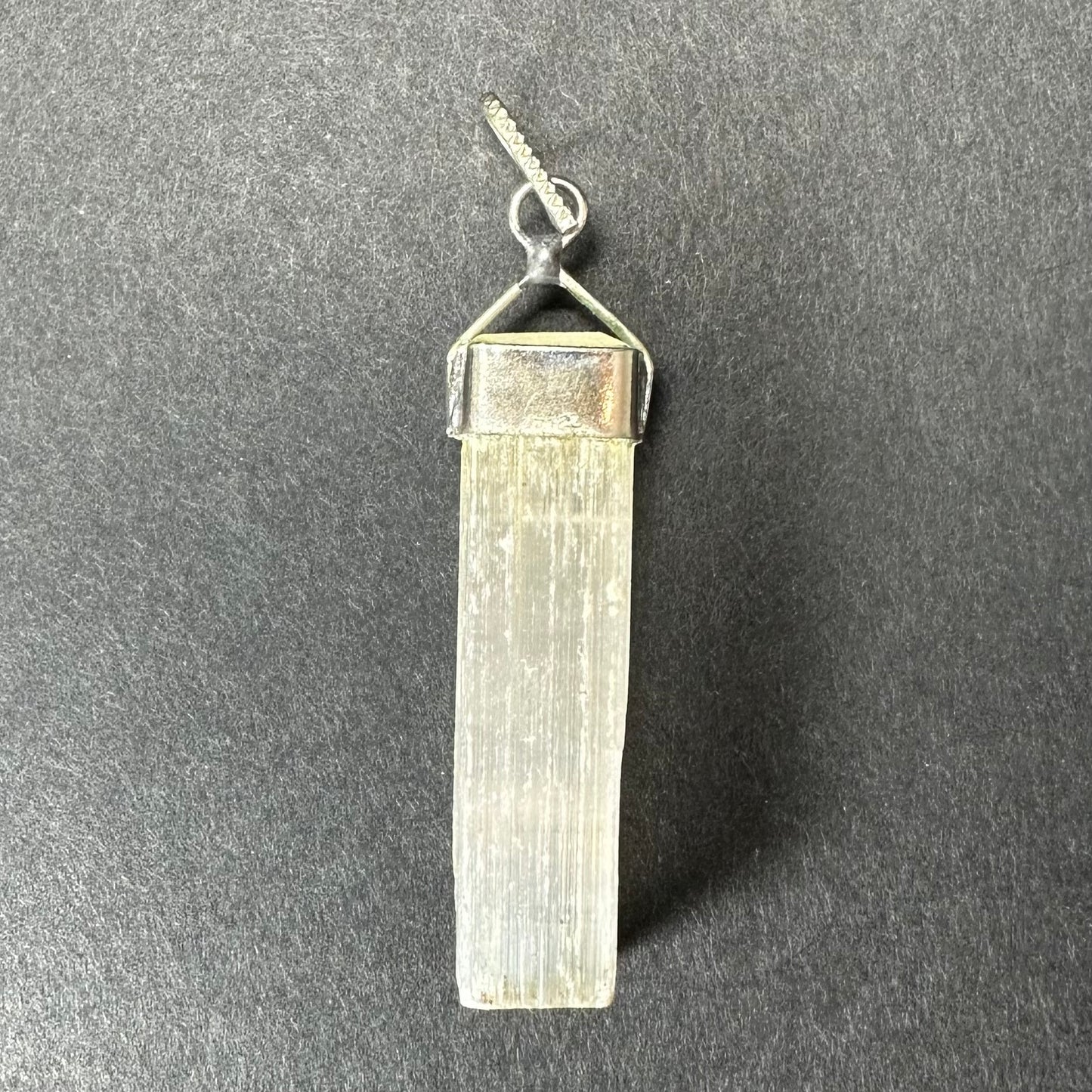 Selenite Pendant in Sterling Silver Clasp