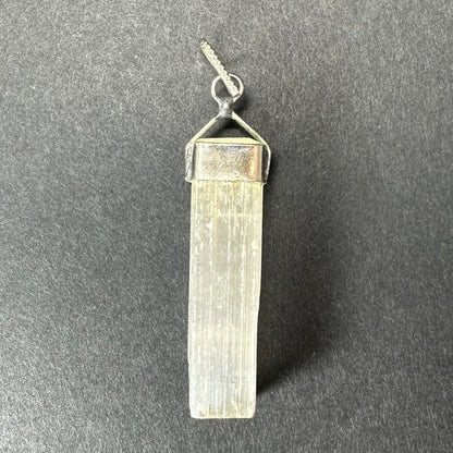 Selenite Pendant in Sterling Silver Clasp