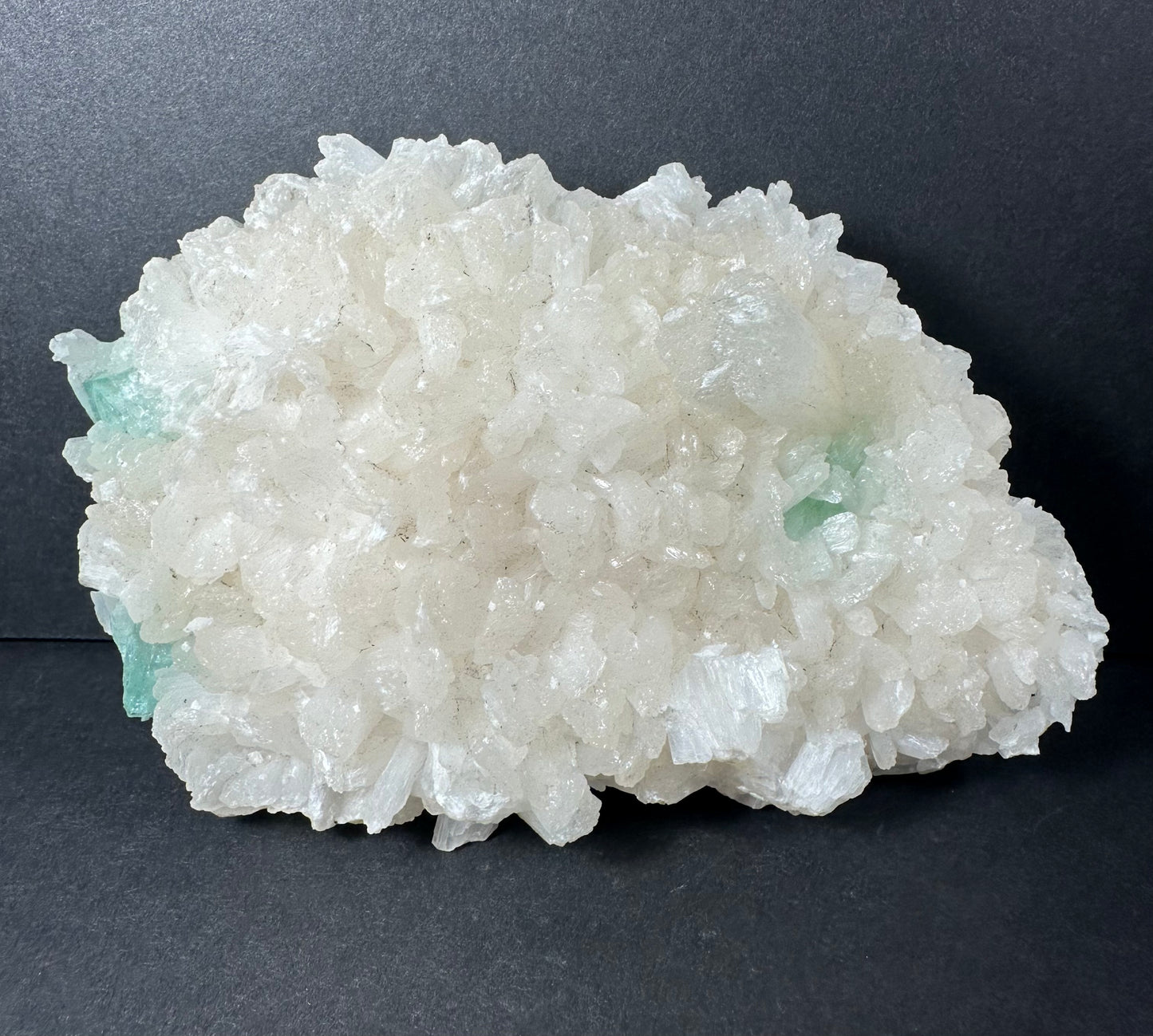 Ocean Green Apophyllite with Stilbite on matrix