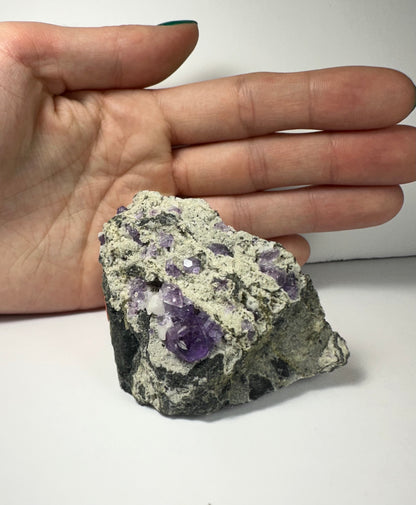 Purple Fluorite Clusters on Matrix