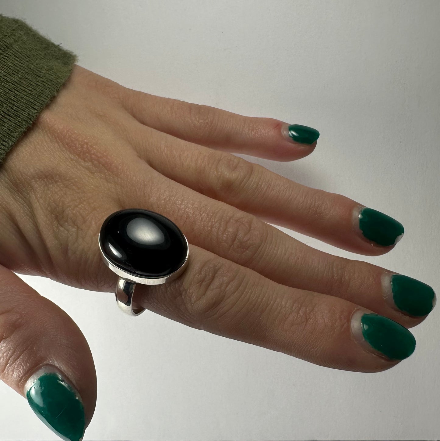 Black Onyx Ring - Size 7.5