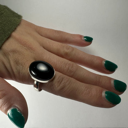 Black Onyx Ring - Size 7.5