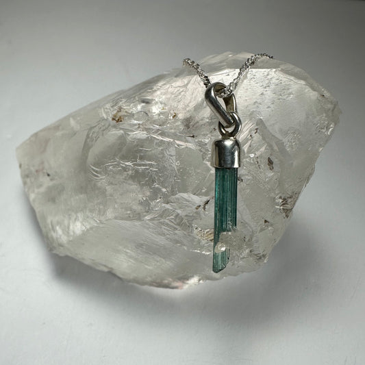 Natural Tourmaline Pencil Pendant