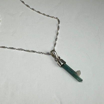 Natural Tourmaline Pencil Pendant
