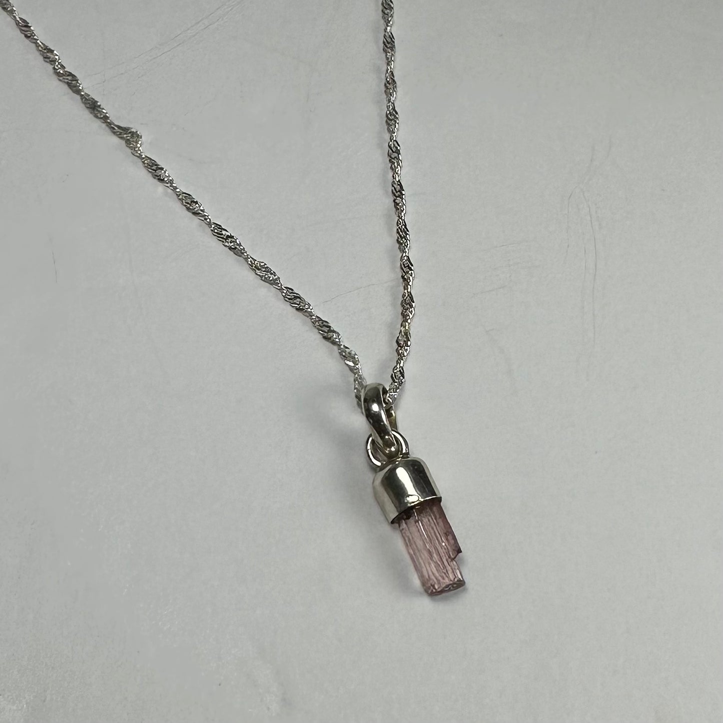 Natural Tourmaline Pencil Pendant