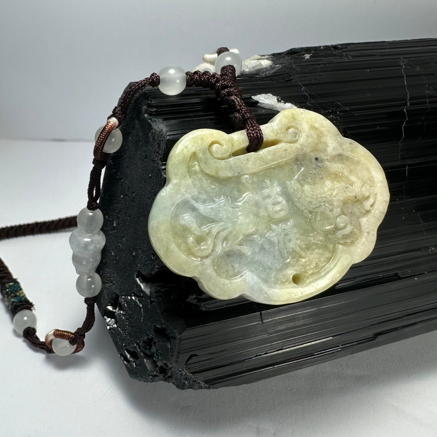 Dragon & Phoenix Nephrite Jade Necklace