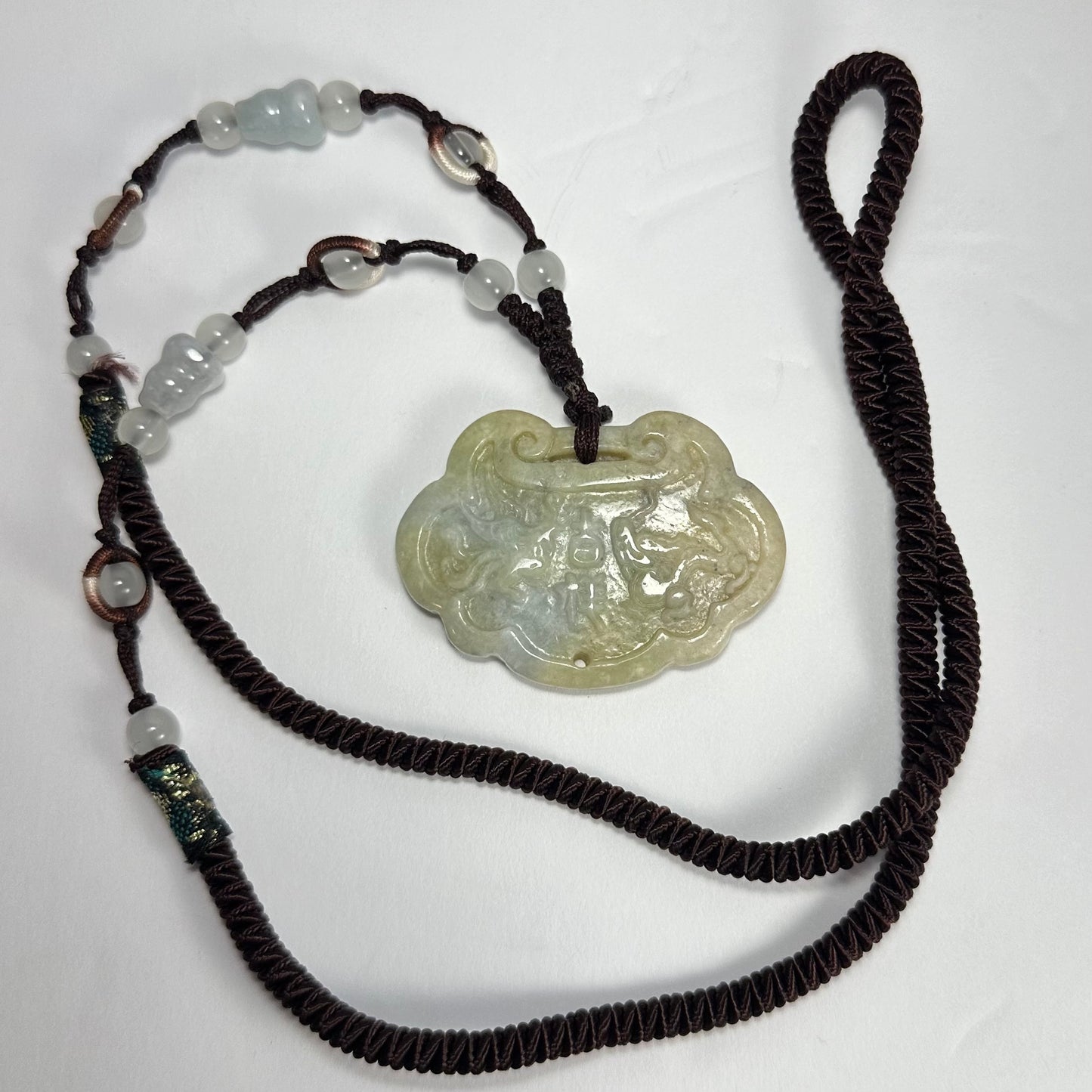 Dragon & Phoenix Nephrite Jade Necklace