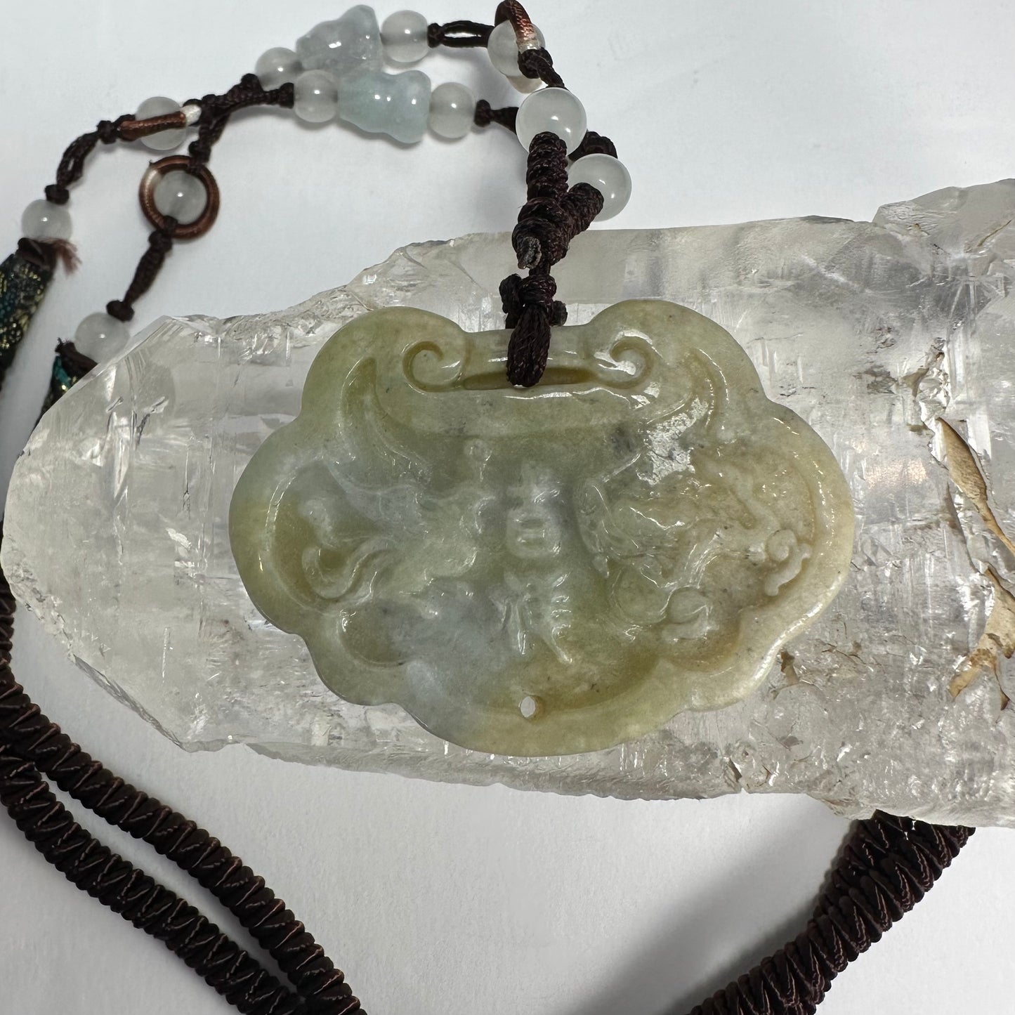 Dragon & Phoenix Nephrite Jade Necklace