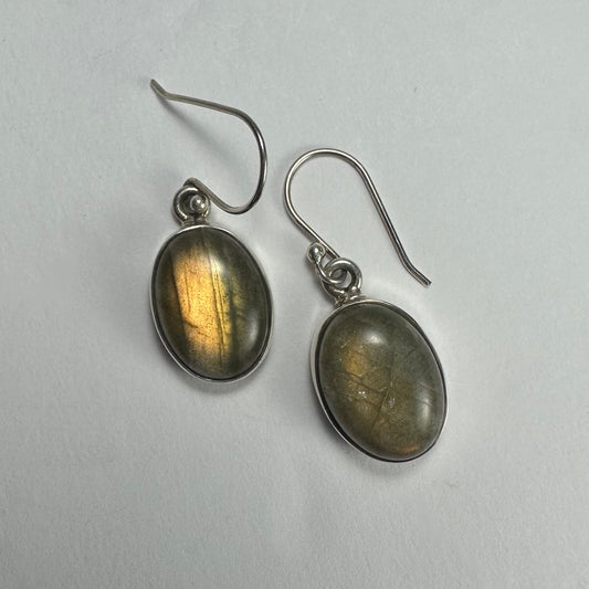 Oval Labradorite Earrings
