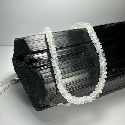 Moonstone Rondele Bead Necklace