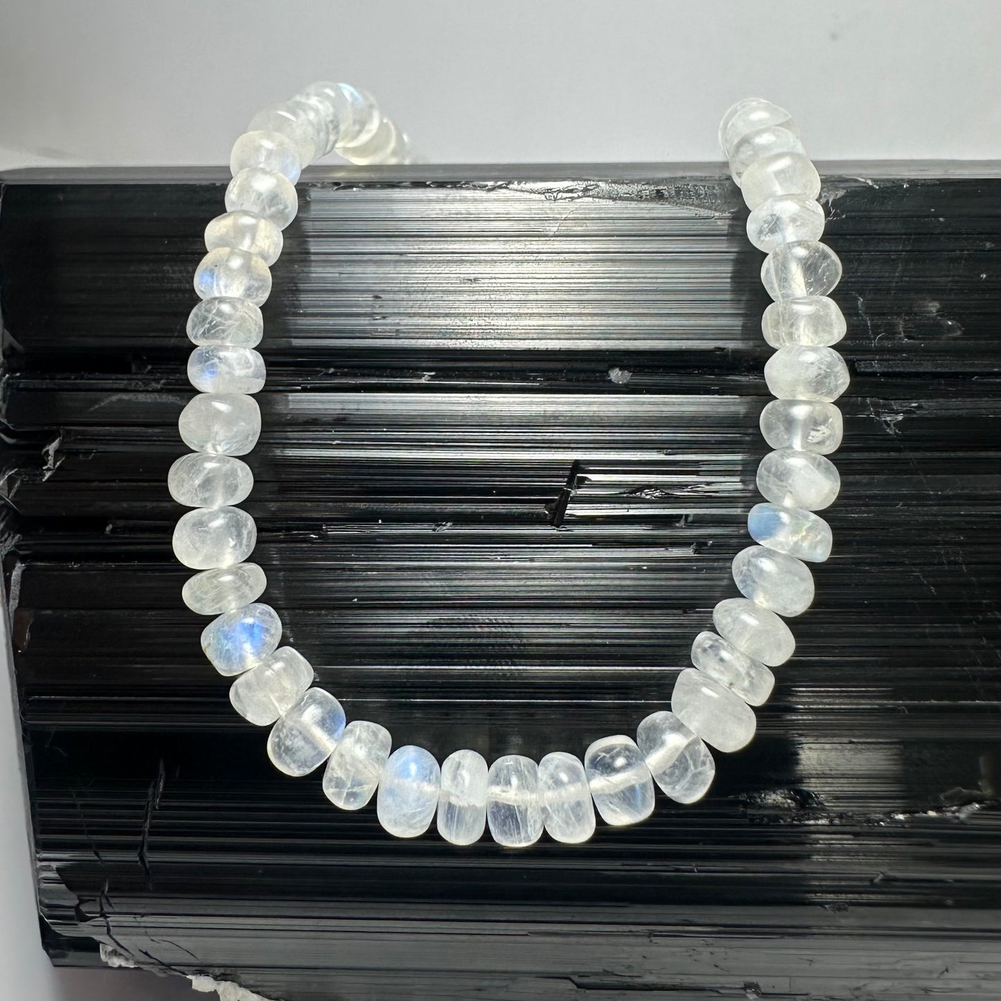 Moonstone Rondele Bead Necklace