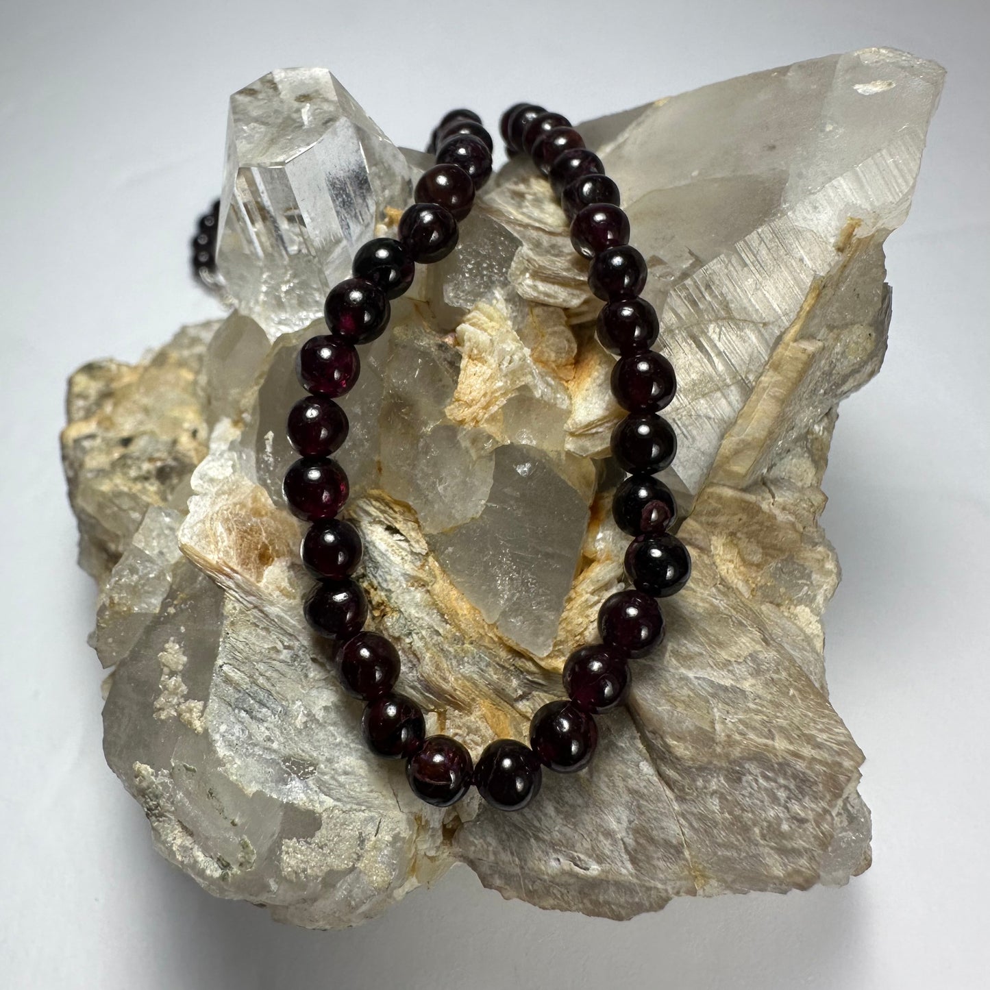 Red Garnet Round Bead Necklace