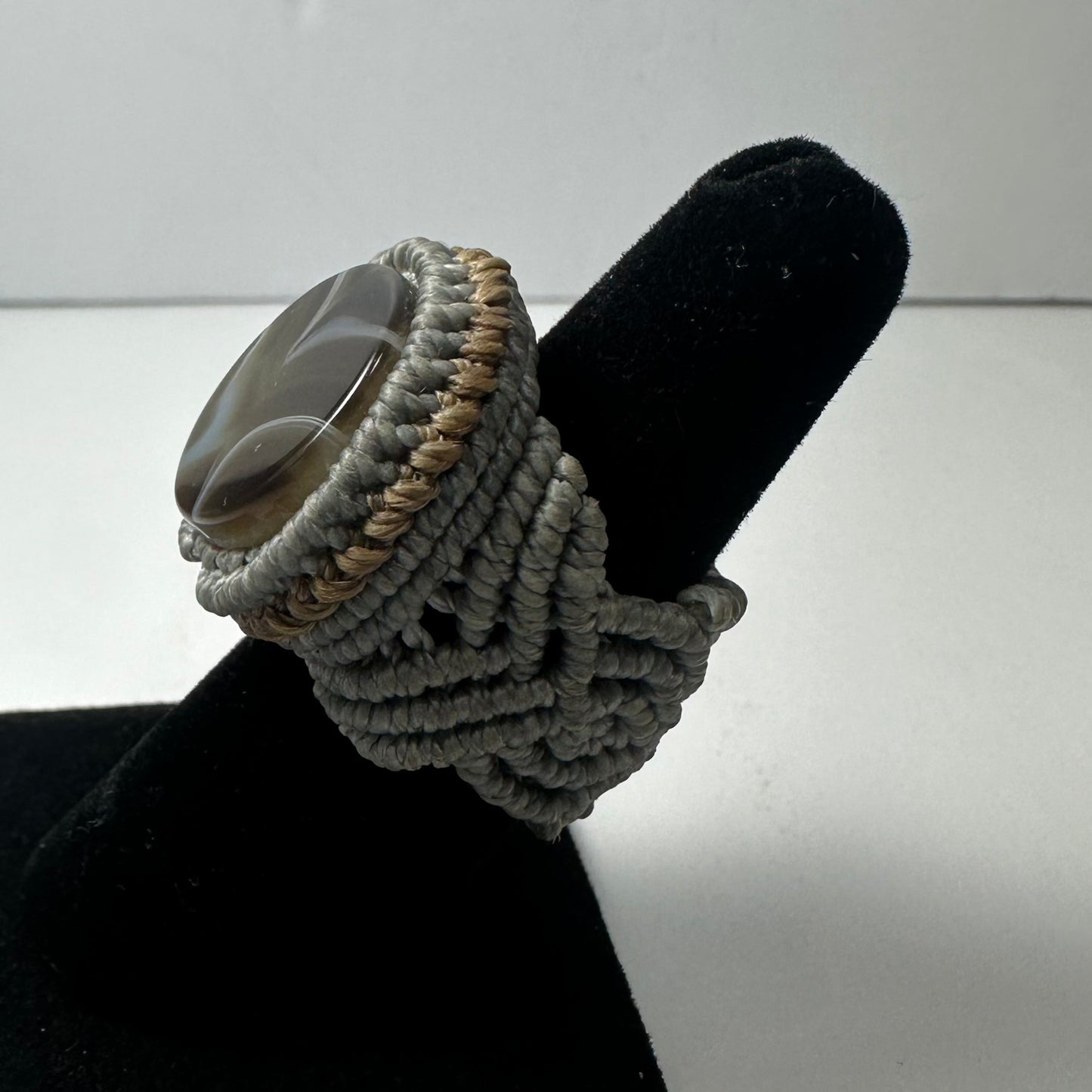Handmade Woven Ring with Stone