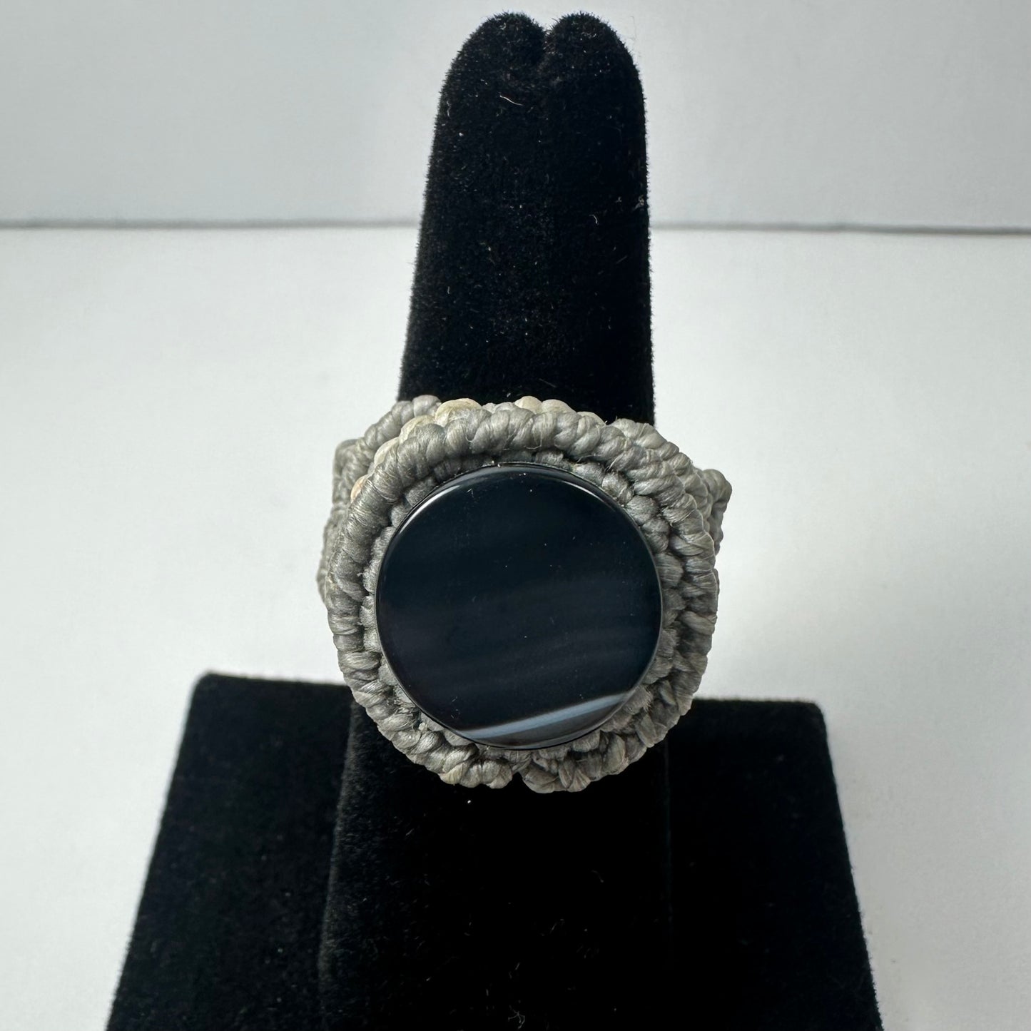Handmade Woven Ring with Stone