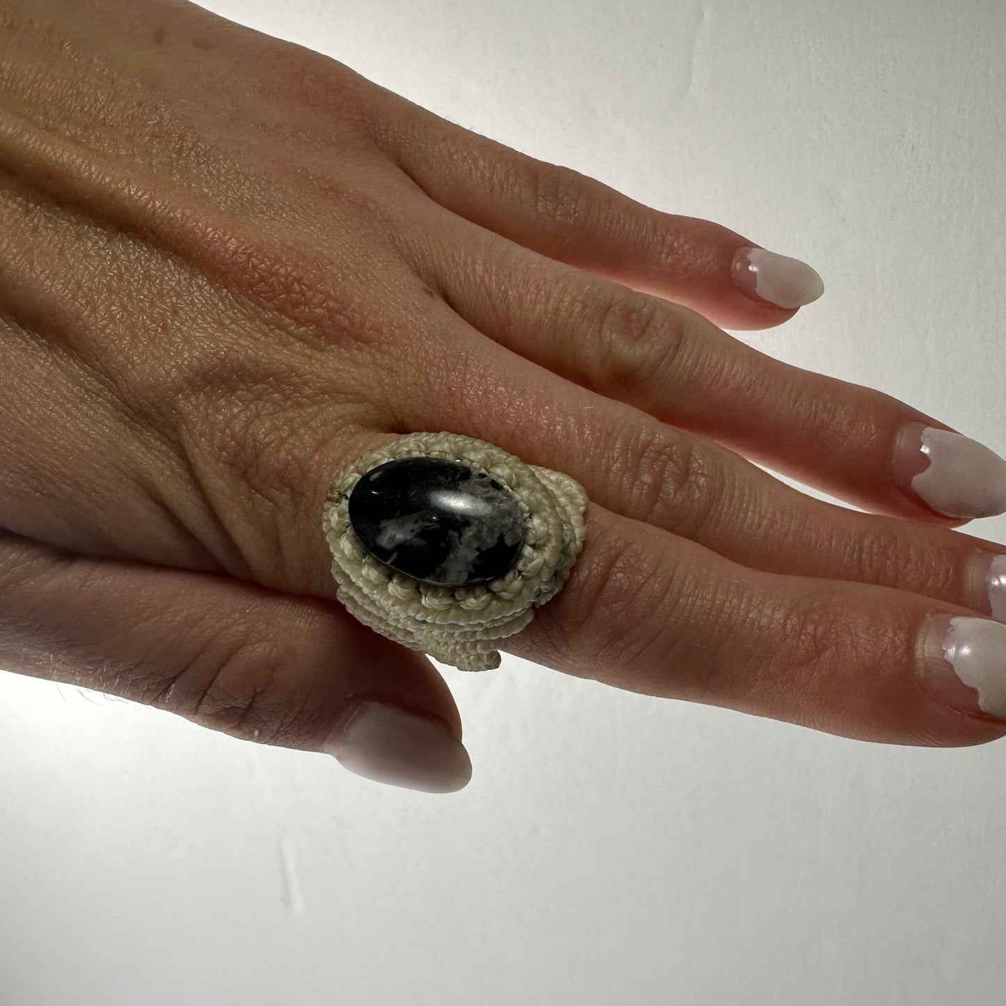 Handmade Woven Ring with Stone