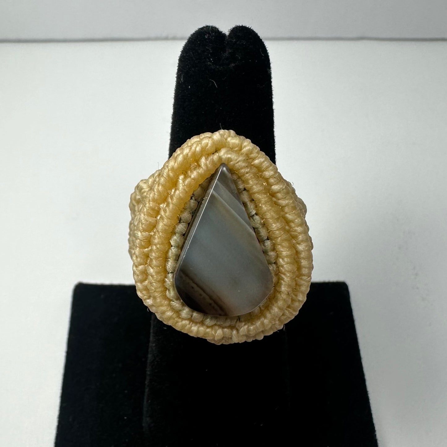 Handmade Woven Ring with Stone