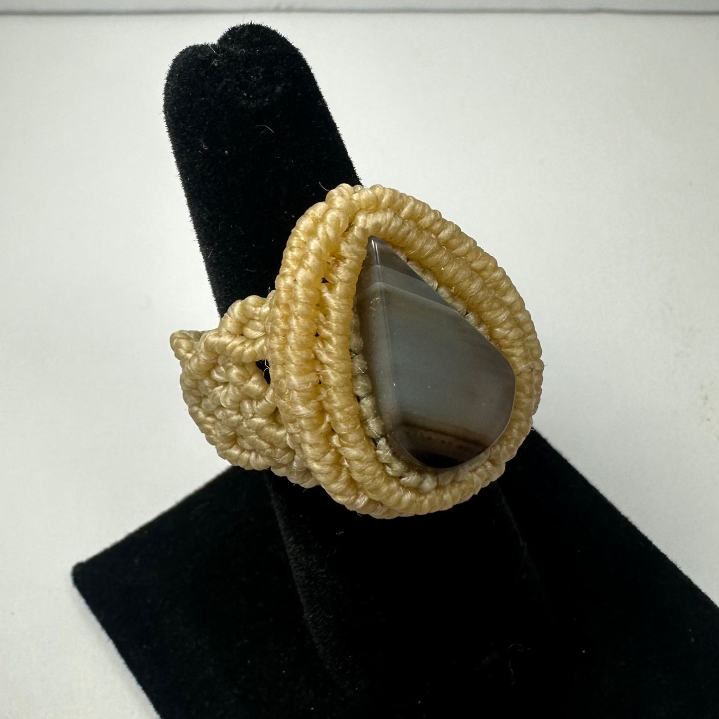 Handmade Woven Ring with Stone