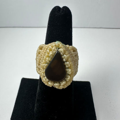 Handmade Woven Ring with Stone