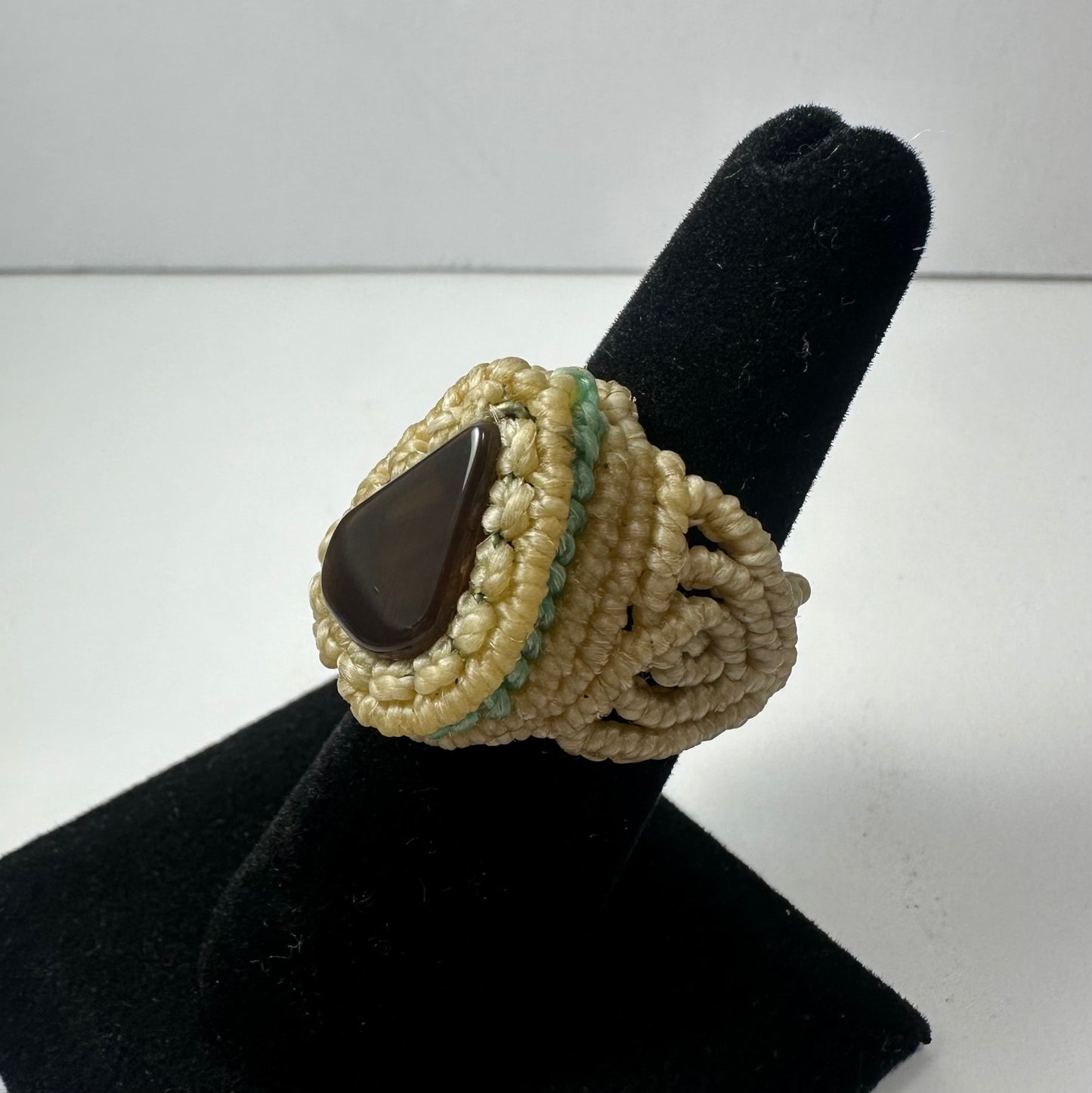 Handmade Woven Ring with Stone