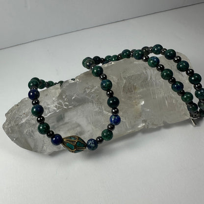 Handmade Tibetan Brass & Turquoise Necklace