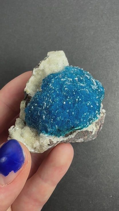 Cavansite with Stilbite on Matrix from Pune, Maharashtra, India