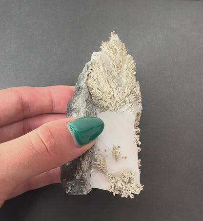 Native Dendritic Silver on Calcite from Morocco