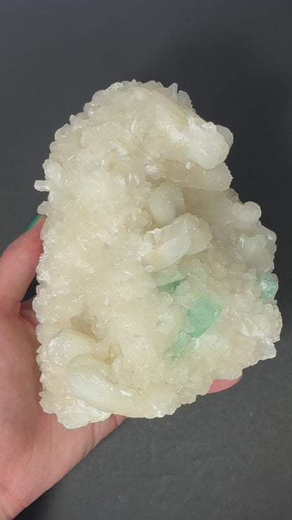 Stilbite with Green Apophyllite and Mordenite on matrix